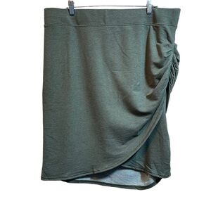 LOGO Lounge Lori Goldstein Faux Wrap Tulip Ruched Skirt Women's Size XL